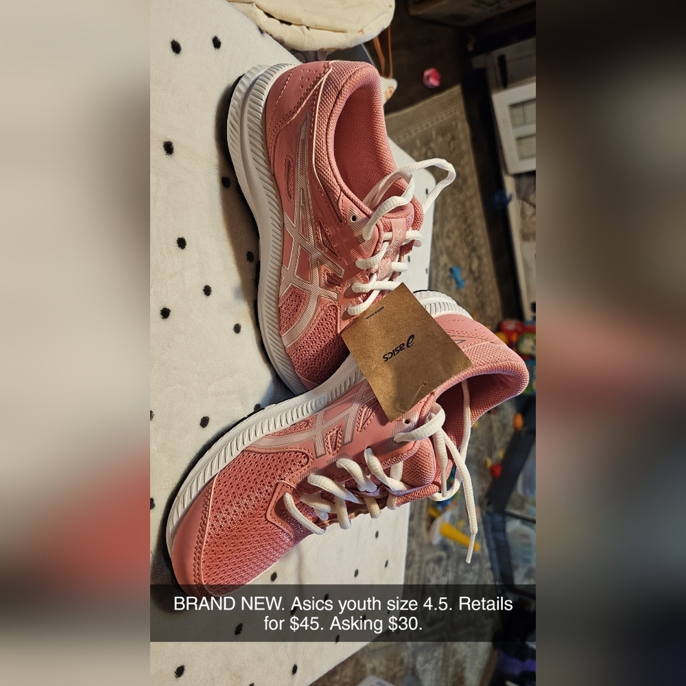 Asics Pink and White Athletic Shoes